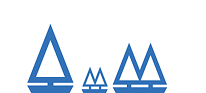 A row of stylized blue and teal pine trees of varying sizes stands along the bottom edge of a white background, with ample empty space above and to the left of the trees.