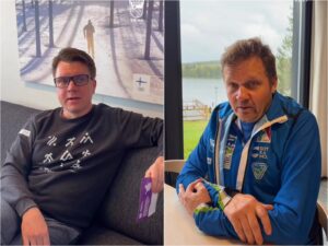 Vuokatti-Jukolan järjestelyissä näkyy kahden järjestäjän kokemus. Kuvassa Vuokatti Sportin toimitusjohtaja Kosti Puurunen (vasemmalla) ja Sotkamon Jymyn varapuheenjohtaja Ari Korhonen.