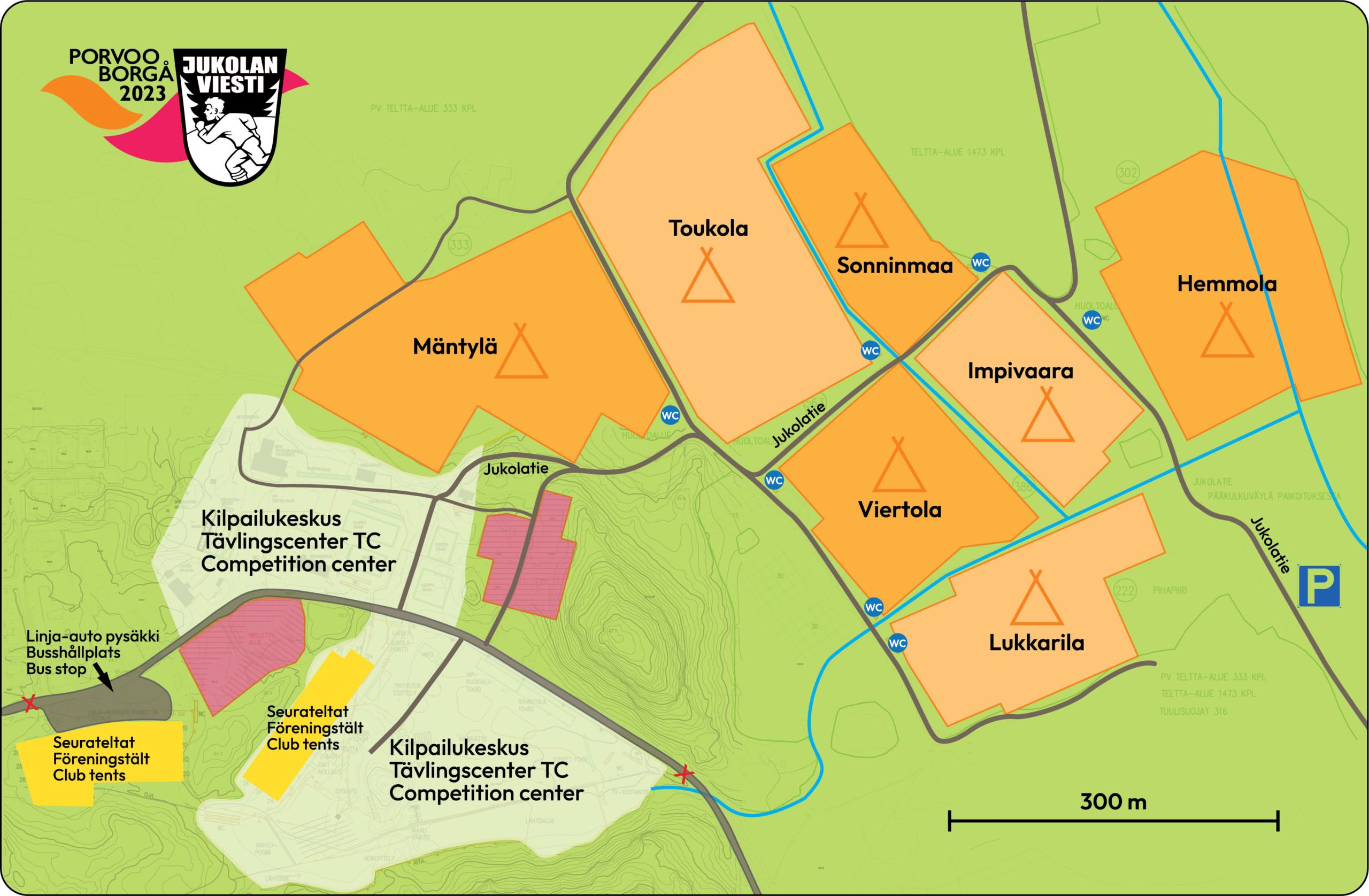 Majoittuminen kisa-alueella - Porvoo Borgå Jukola 2023